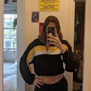 Half Zip Cropped Sweatshirt